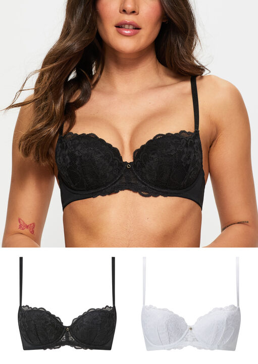 Ann Summers Assorted Sexy Lace Padded Balcony Bra - Pack Of 2, 44G